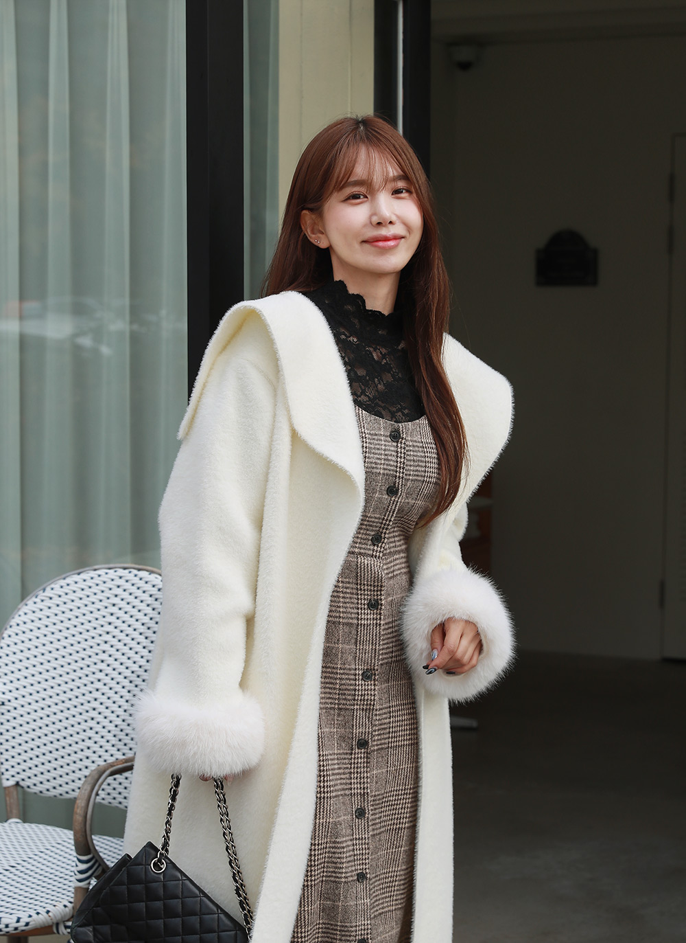 ウール混リボンチェックビスチェワンピース | DHOLIC | 詳細画像25