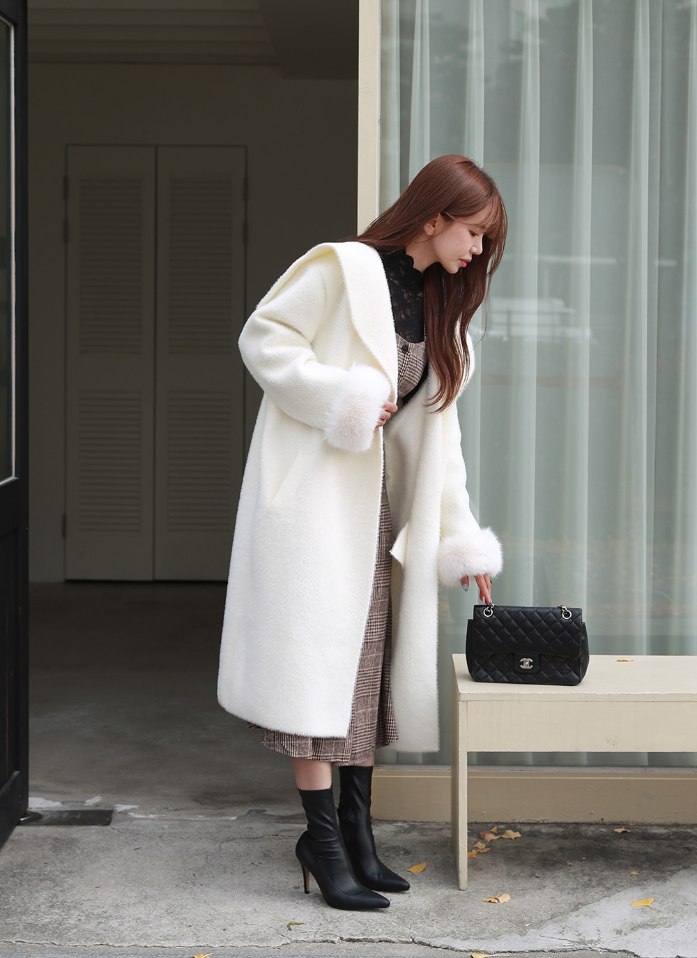 ウール混リボンチェックビスチェワンピース | DHOLIC | 詳細画像26