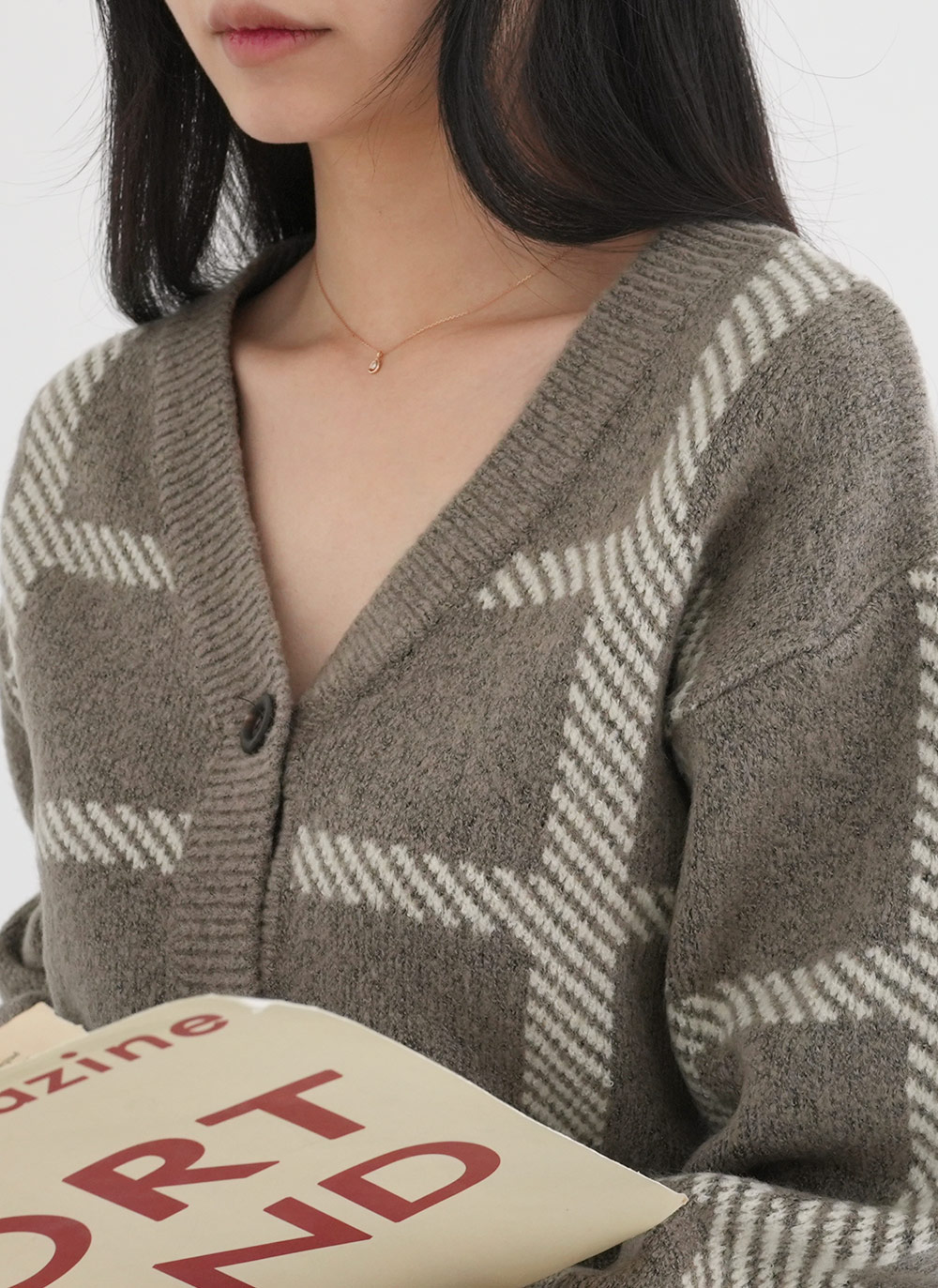 チェックニットカーディガン&スカートSET | DHOLIC | 詳細画像6