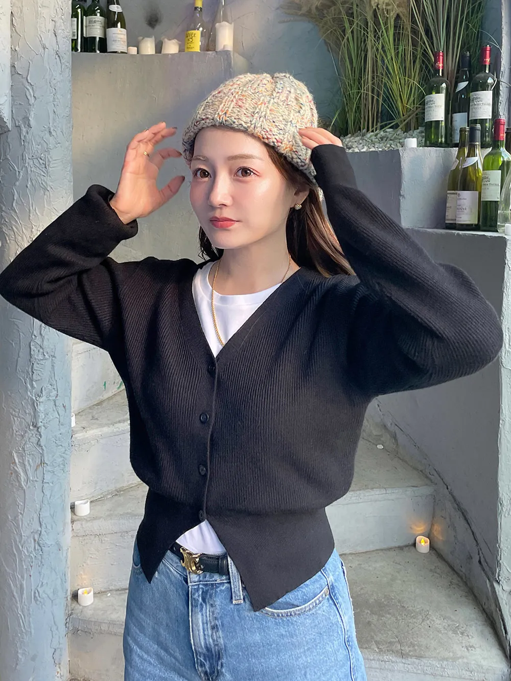 ウエストシェイプリブカーディガン | レディースファッション通販 - DHOLIC 