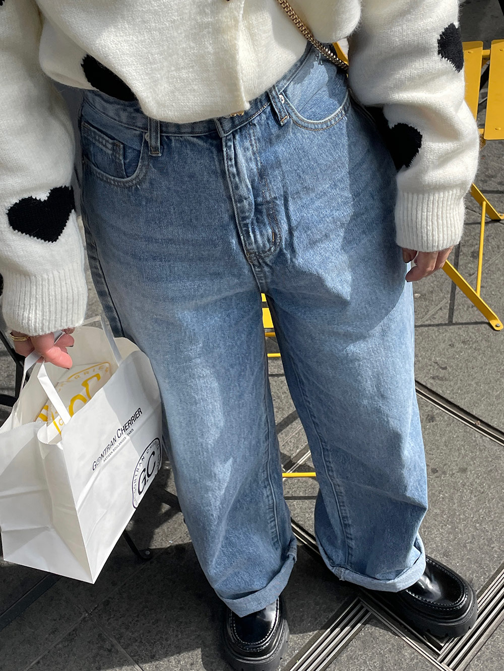 ダークブルー ストレートレッグパンツ サイズ3 ダークブルー ストレートレッグパンツ サイズ3 ダークブルー