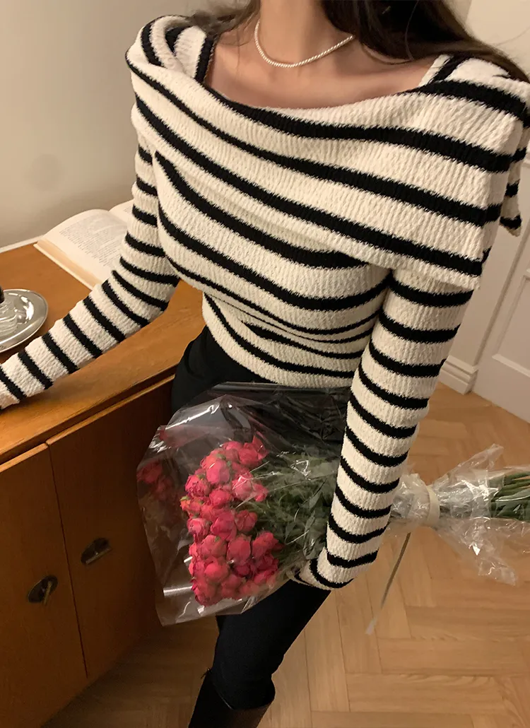 アンバランスオフショルボーダーニット | lovesomeone | 詳細画像3