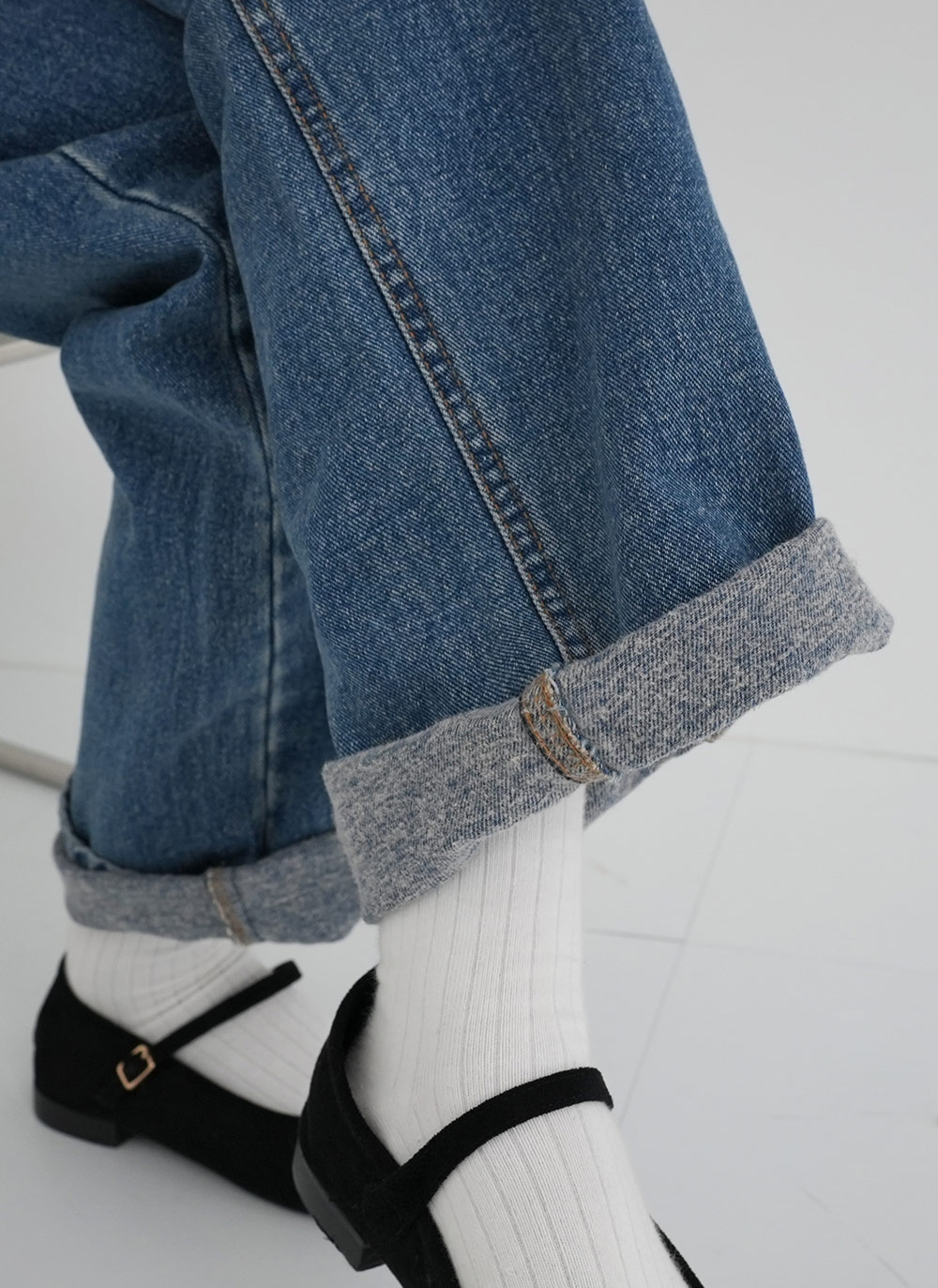 裏起毛ストレートデニムパンツ | DHOLIC | 詳細画像3