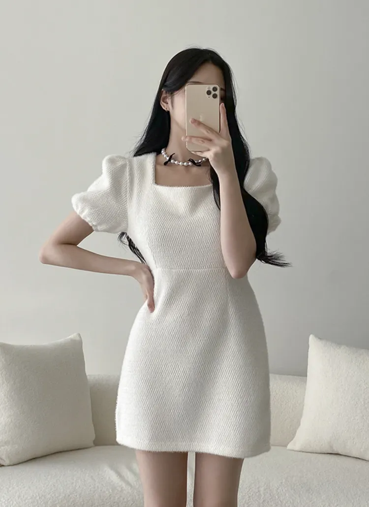 スクエアネックパフ半袖ミニワンピース | dangosister | 詳細画像5