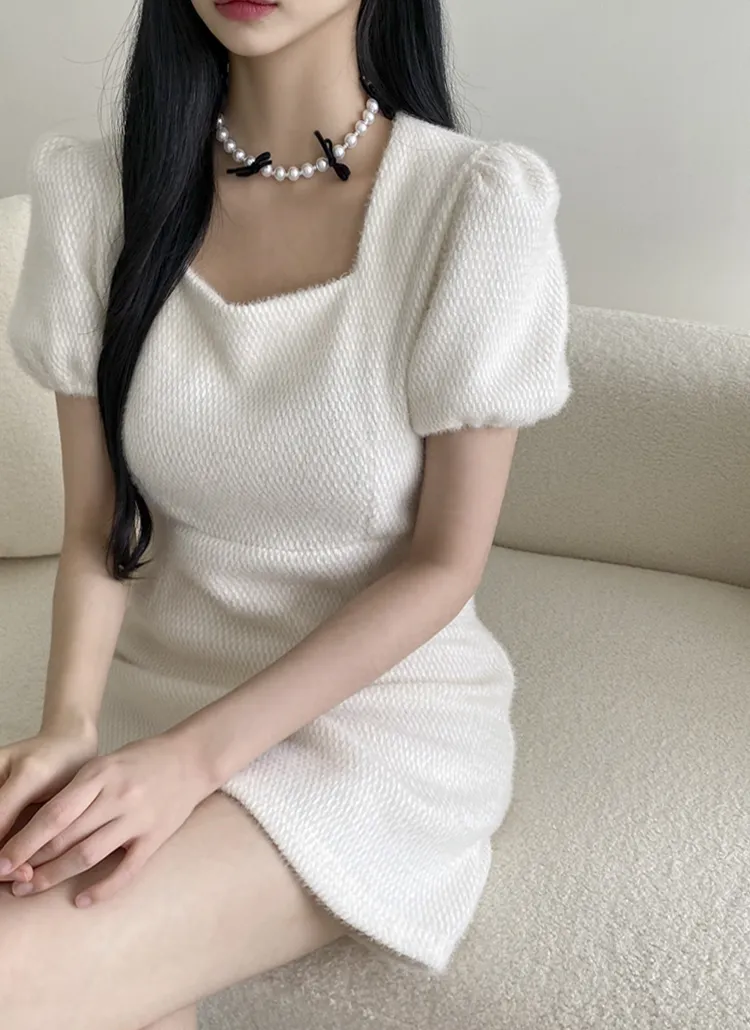 スクエアネックパフ半袖ミニワンピース | dangosister | 詳細画像6