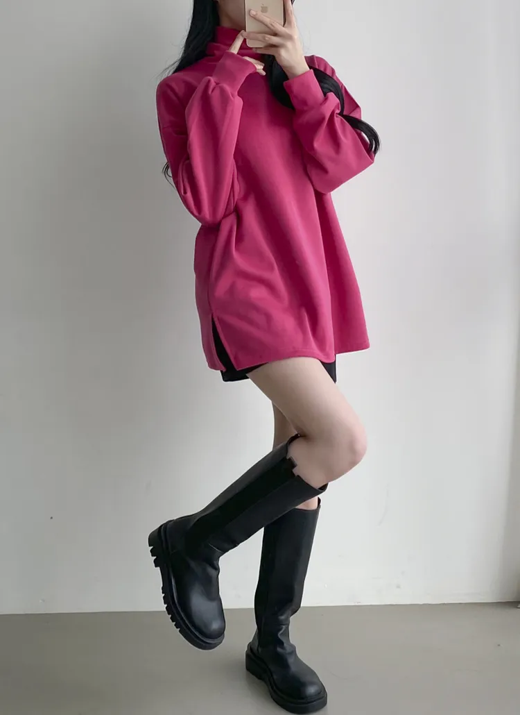 裏起毛ハイネックロング長袖Tシャツ | dangosister | 詳細画像2