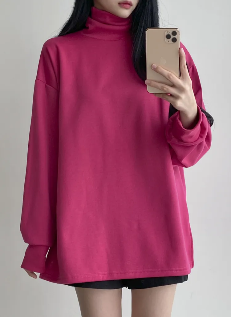 裏起毛ハイネックロング長袖Tシャツ | dangosister | 詳細画像3