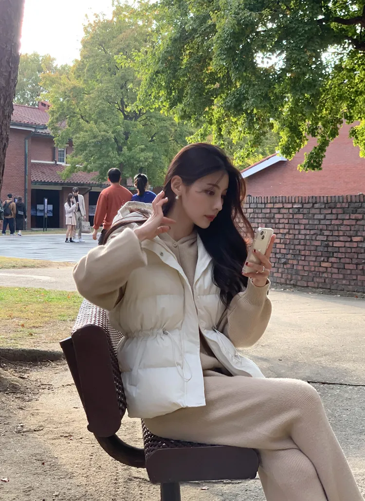 ストリングフード中綿ベスト | baddiary | 詳細画像1