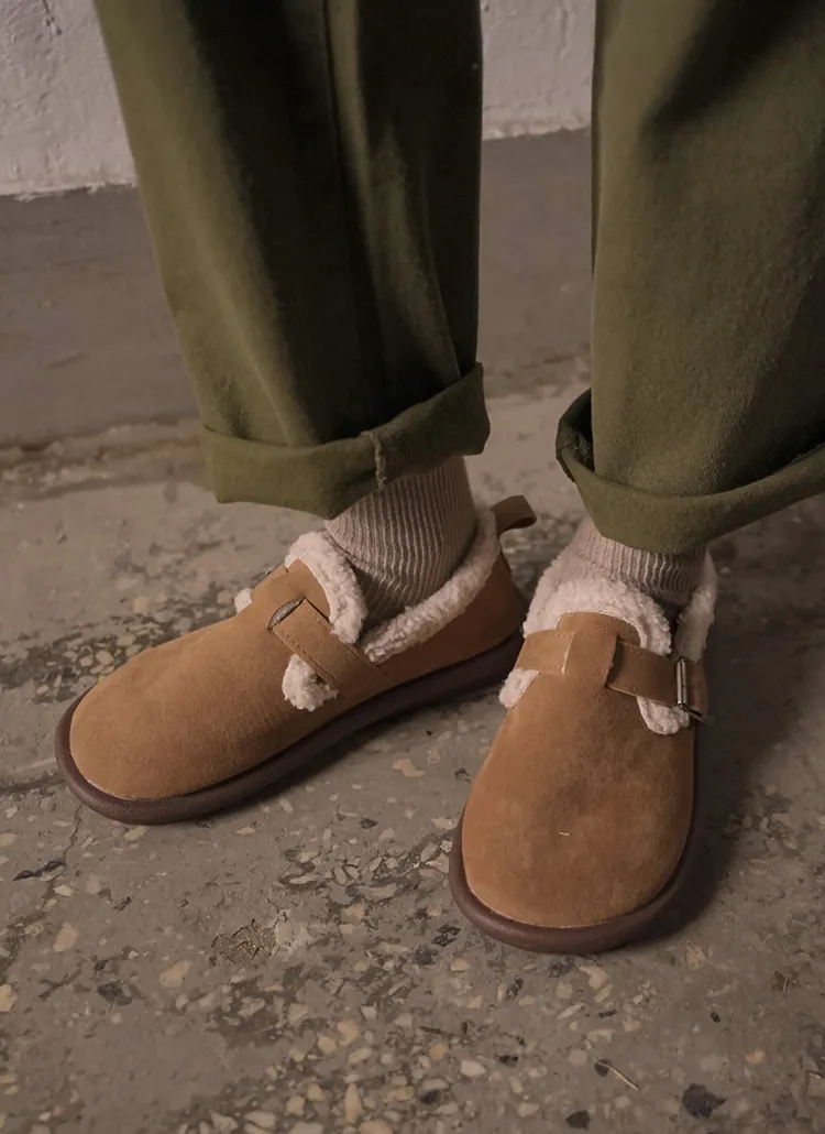 ボア裏地フェイクスエードバックルシューズ | justone | 詳細画像1