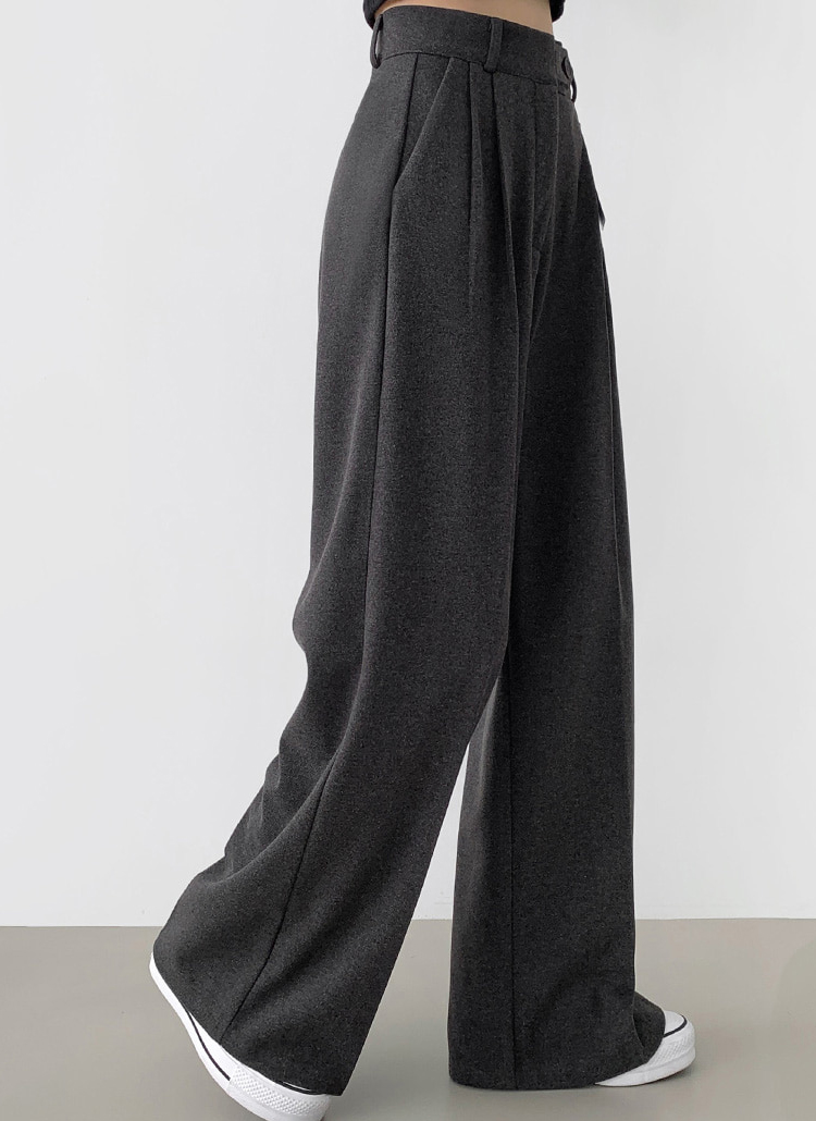 3TYPE裏起毛ピンタックロングワイドスラックスパンツ | レディース