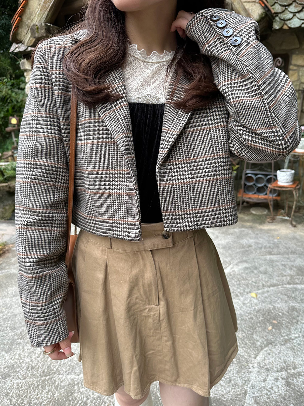 チェック柄ショートジャケット | レディースファッション通販 - DHOLIC