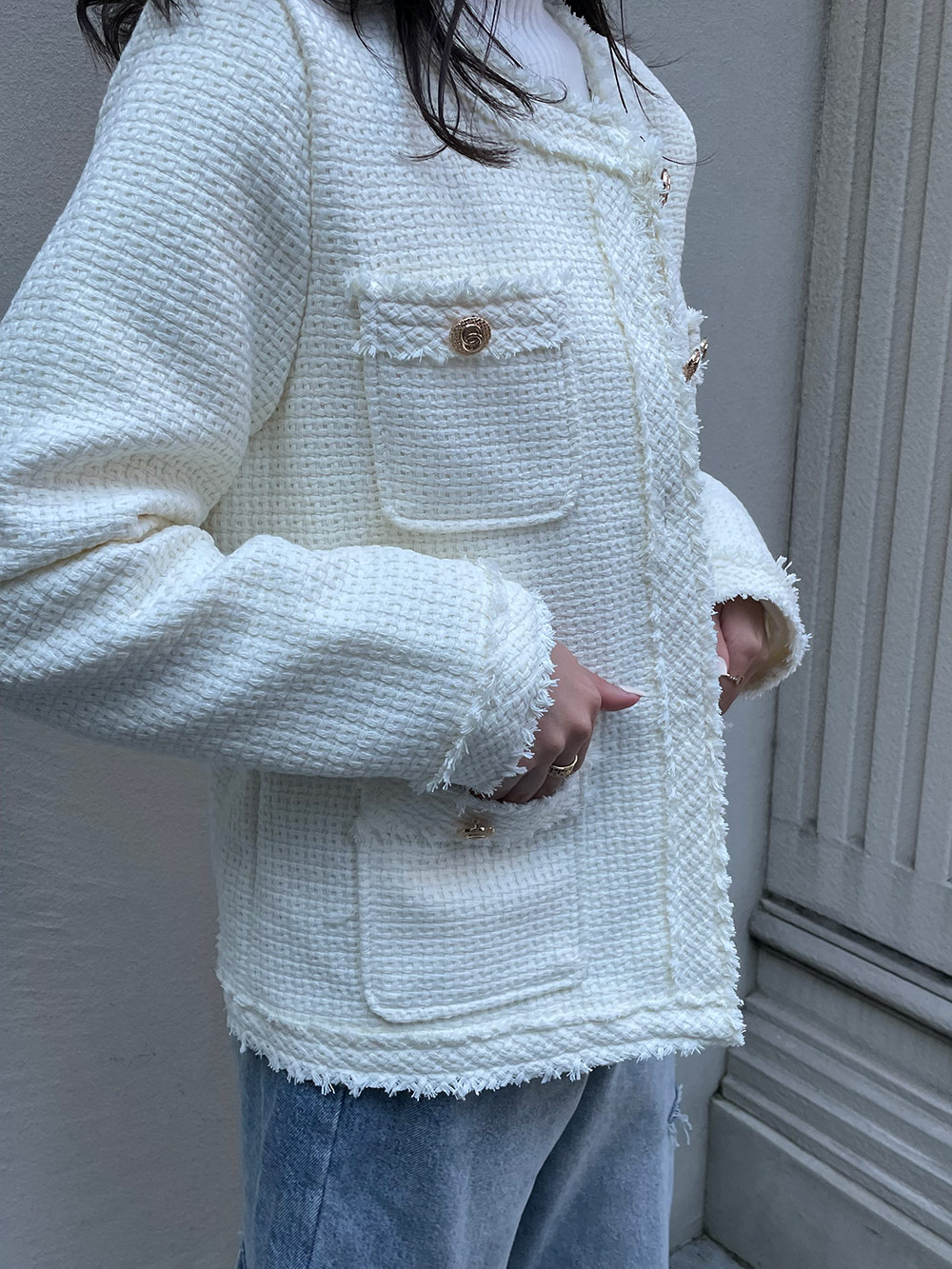 クラシカルゴールドボタンツイードジャケット | 詳細画像10