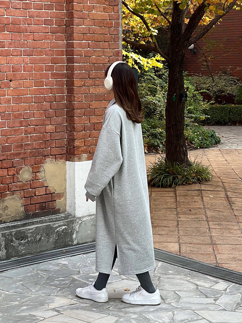 裏起毛襟スリットスウェットワンピース | 詳細画像2