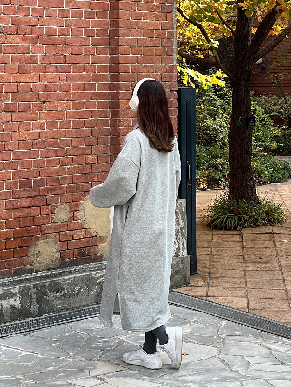 裏起毛襟スリットスウェットワンピース | 詳細画像8