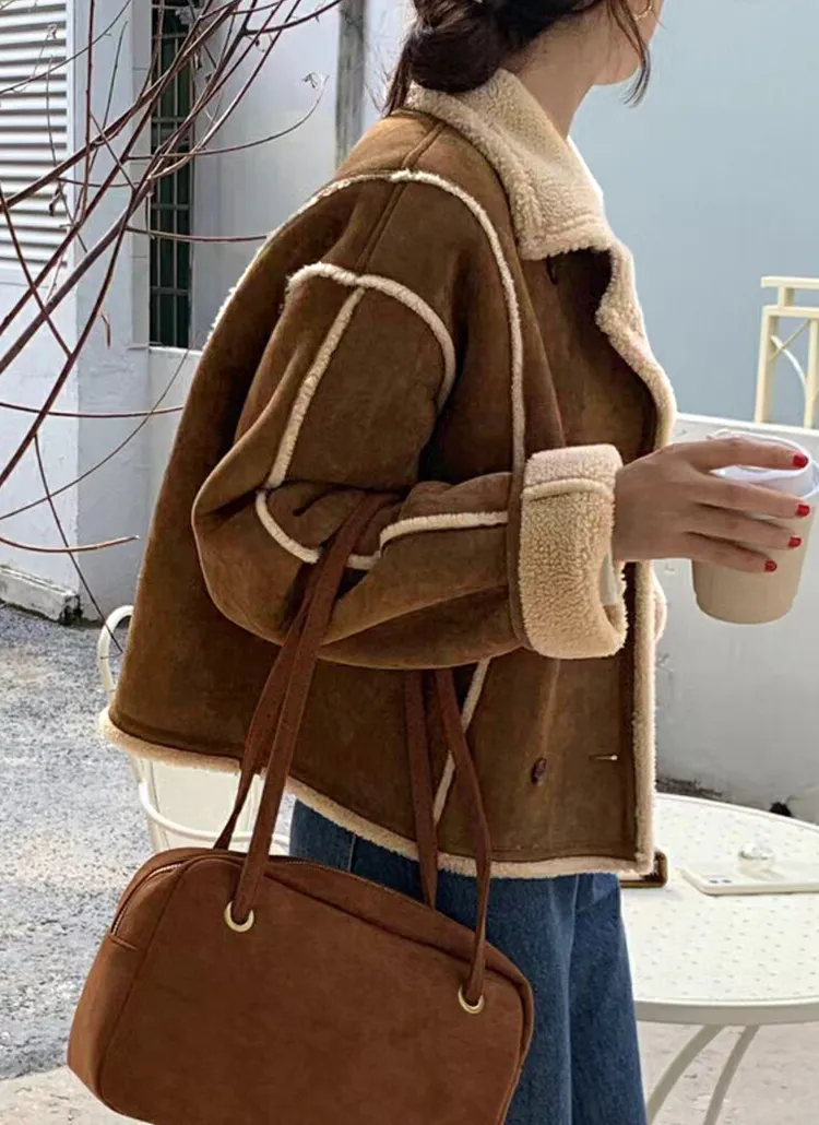 ダブルボタンムートン風ジャケット | VINT THE VIN | 詳細画像1