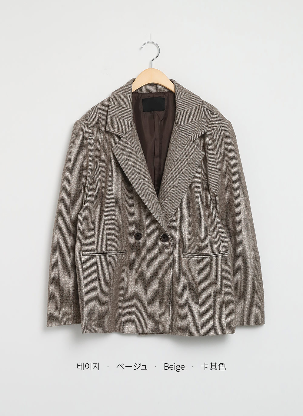 ヘリンボーンダブルジャケット | レディースファッション通販 - DHOLIC