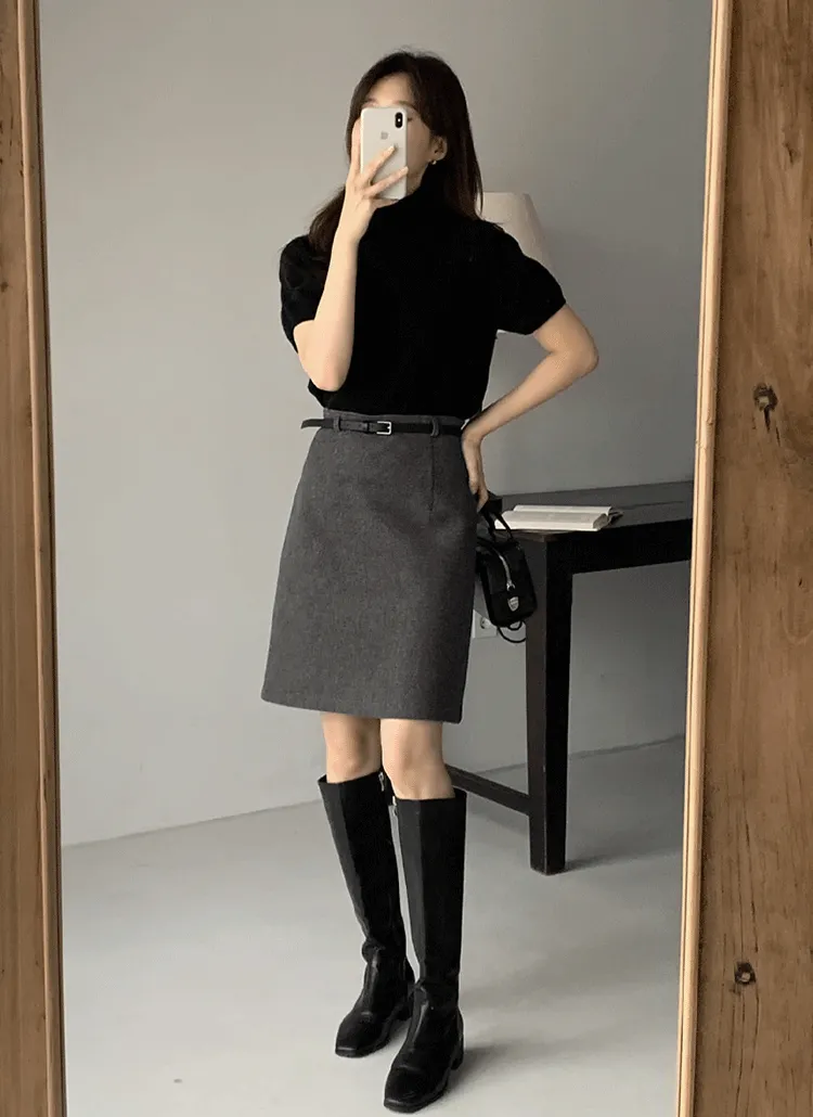 Aラインウール混ミニスカート | レディースファッション通販 - DHOLIC