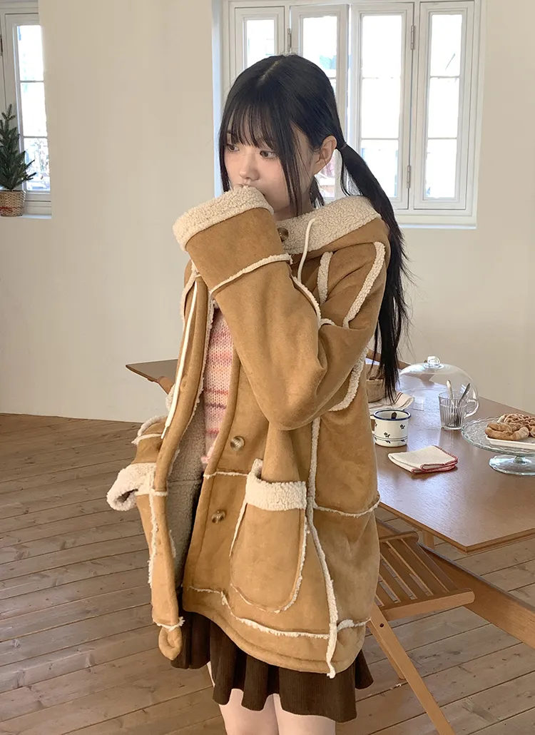 ルーズフードムートン風ジャケット | WONDERWONDER | 詳細画像1