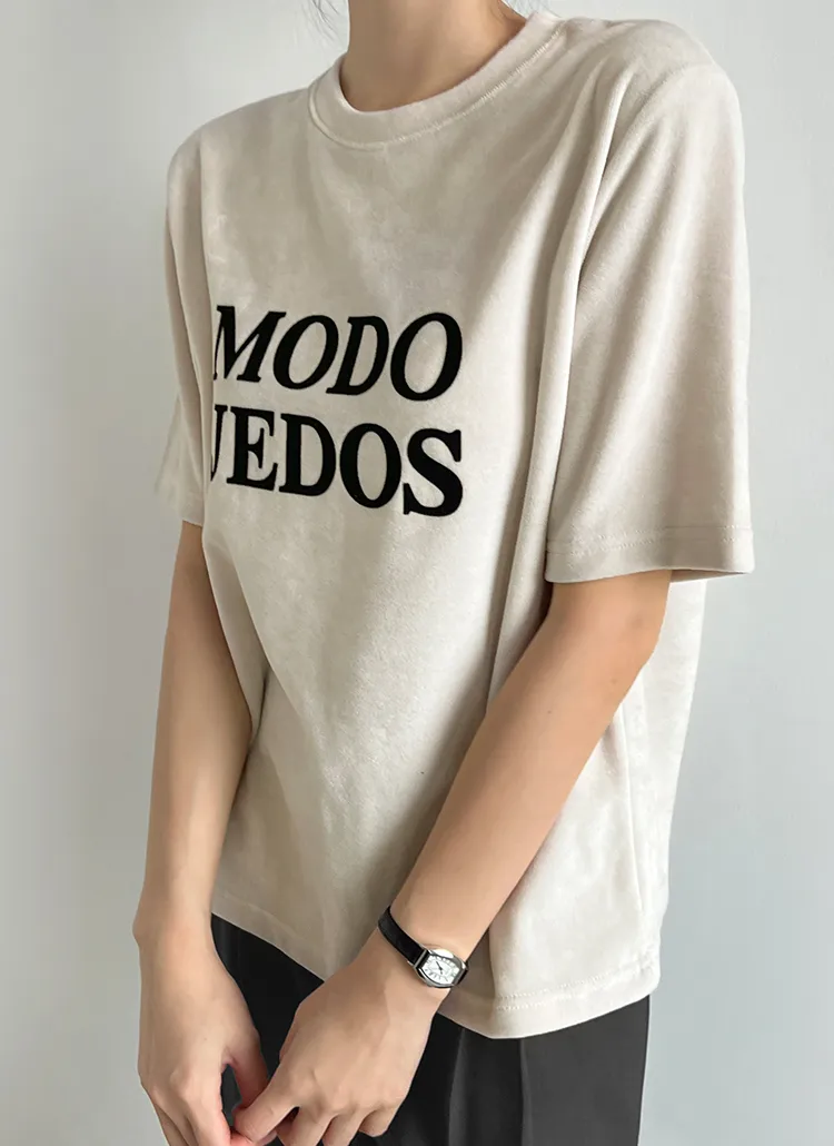 MODOベロア半袖Tシャツ | freepany | 詳細画像1