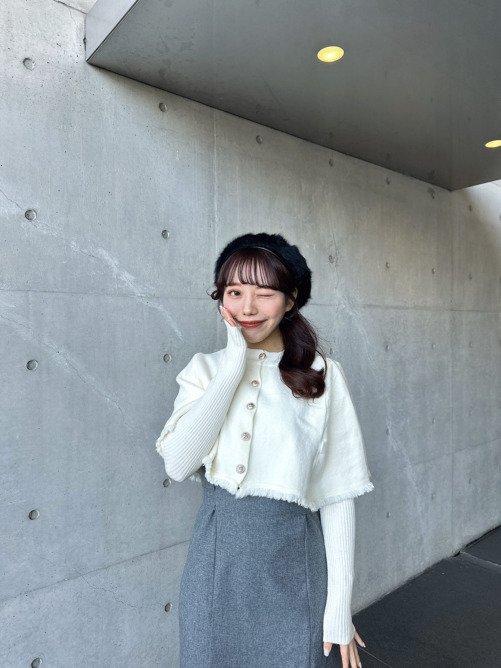 アンゴラ混レザーラインファーベレー帽 | 詳細画像9