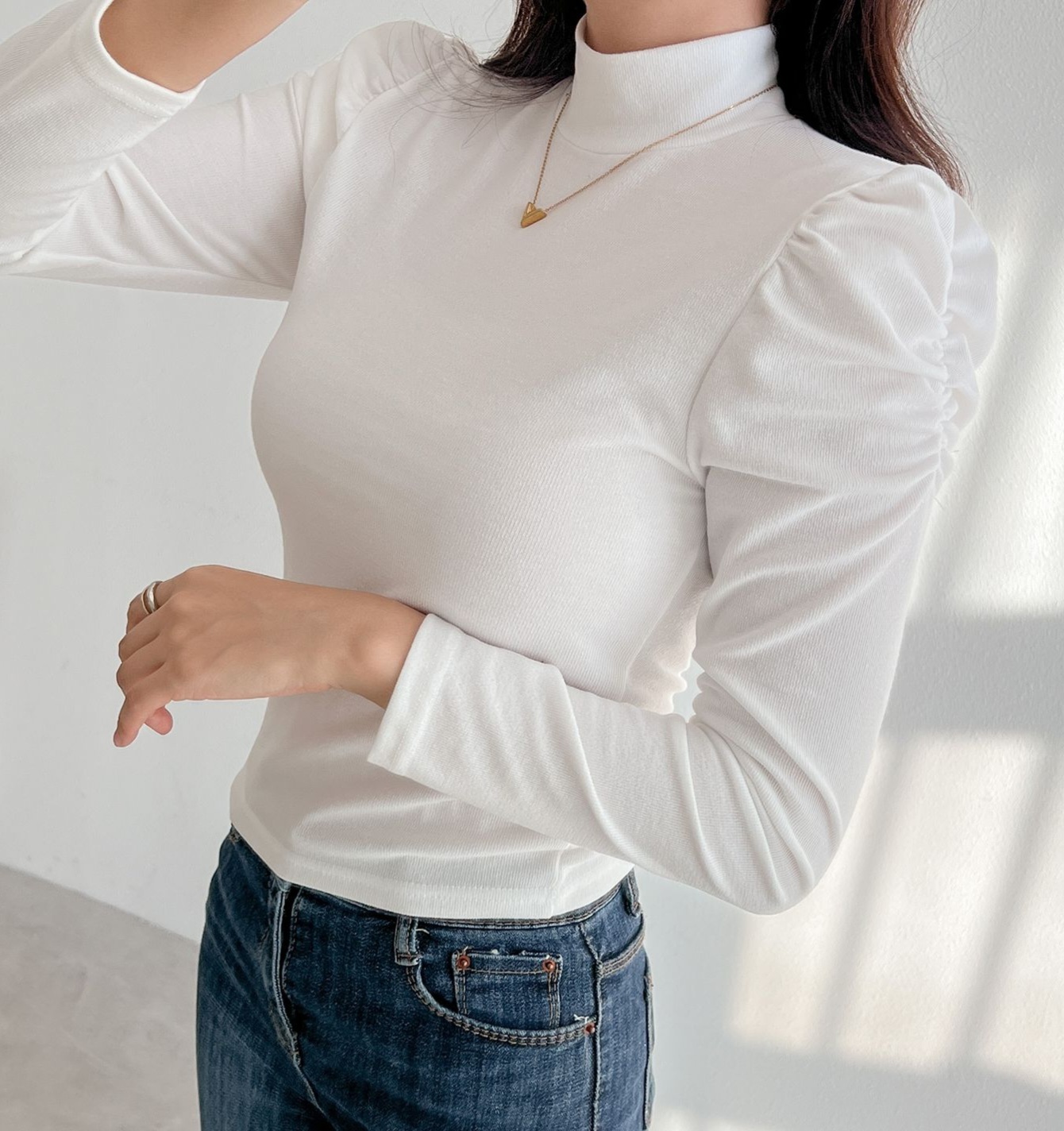 ハイネックパフシャーリング長袖Tシャツ | 詳細画像4