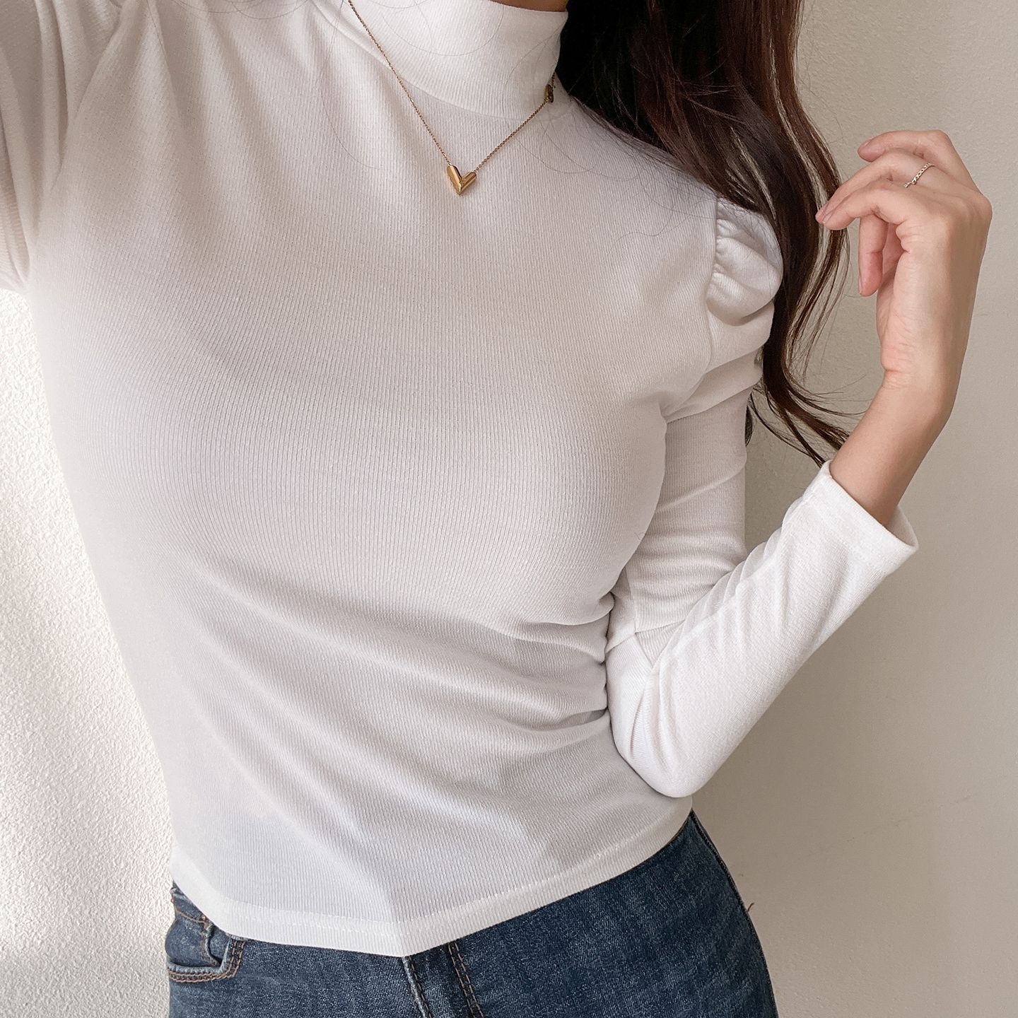 ハイネックパフシャーリング長袖Tシャツ | 詳細画像16