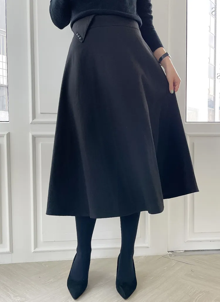 ウエストボタンカバーフレアスカート | lusida | 詳細画像1