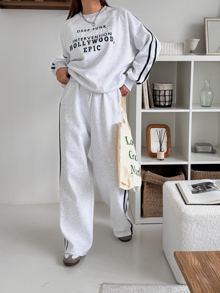 裏起毛サイドラインスウェットパンツ | レディースファッション通販