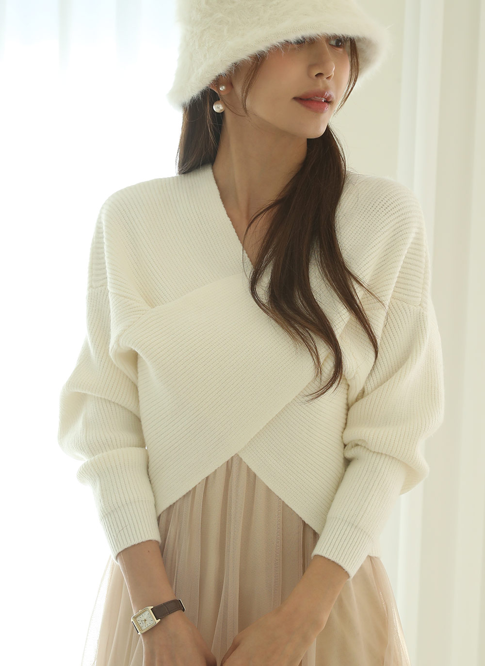 カシュクールニット&シフォンワンピースSET | DHOLIC | 詳細画像9