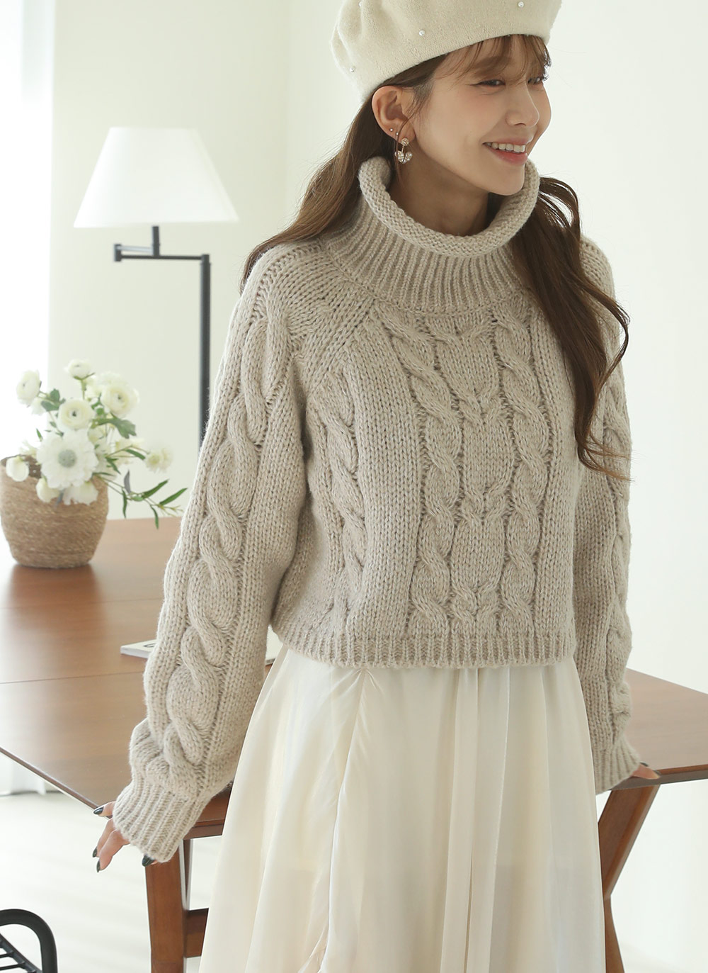 ロールハイネックケーブルニット | DHOLIC | 詳細画像5