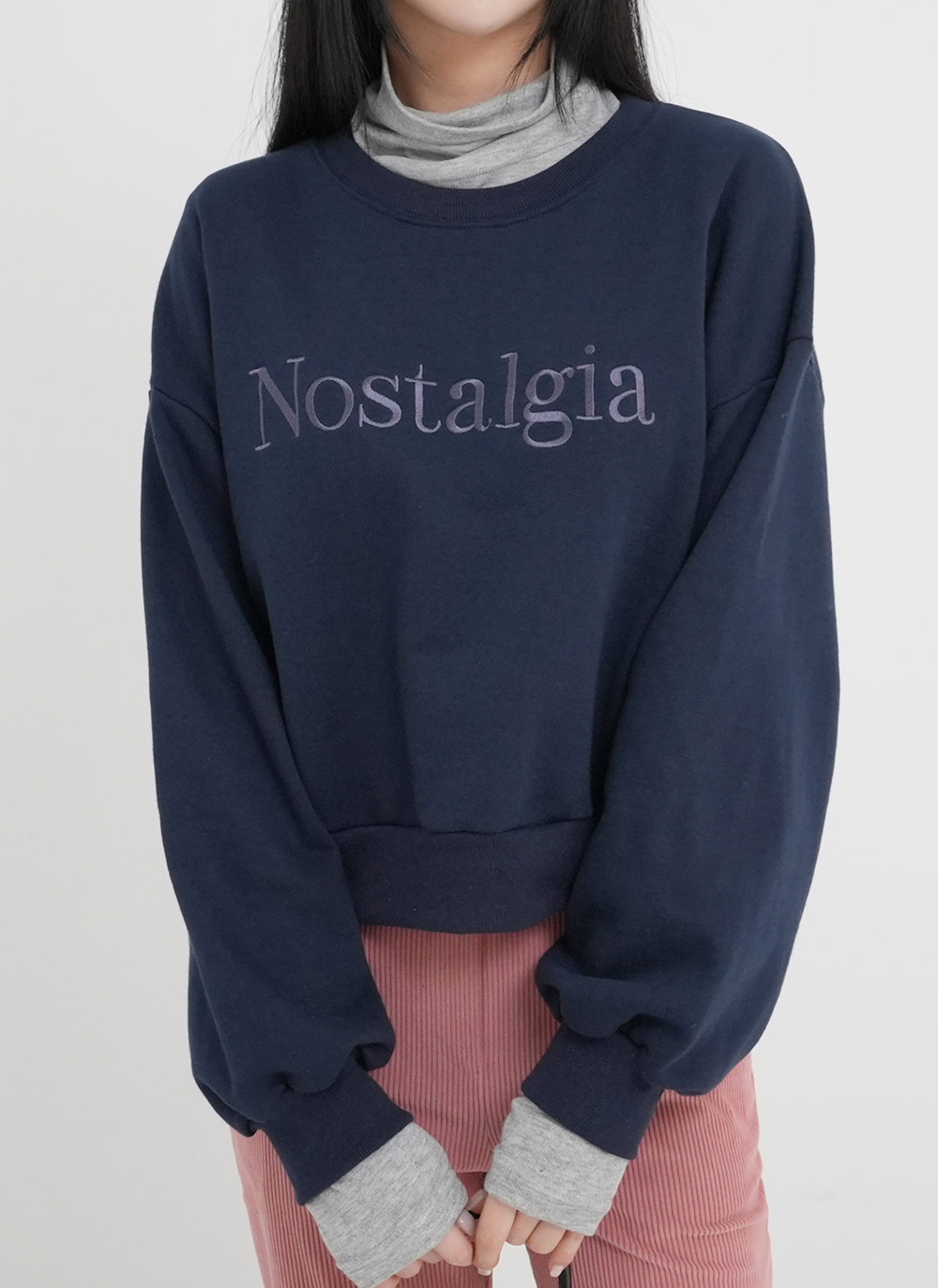 Nostalgia刺繍コットンスウェット | DHOLIC | 詳細画像4