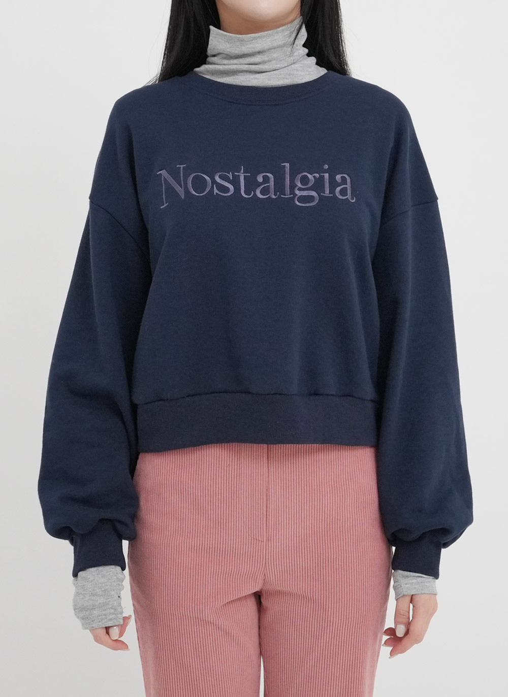 Nostalgia刺繍コットンスウェット | DHOLIC | 詳細画像9