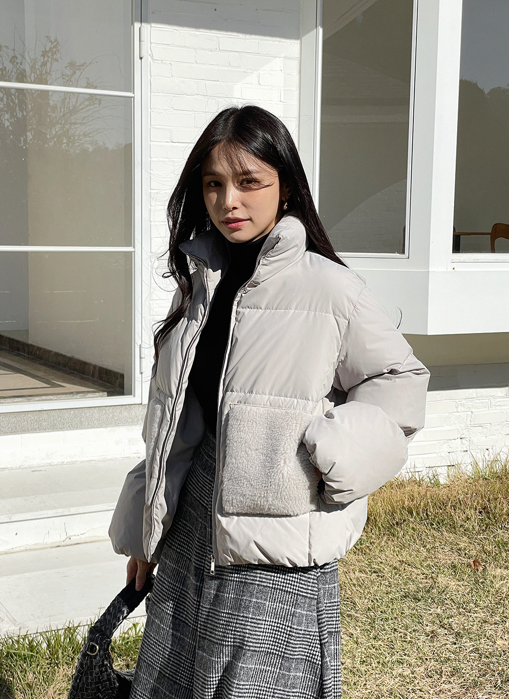 ウール混2WAYボアポケットダウンジャンパー | レディースファッション