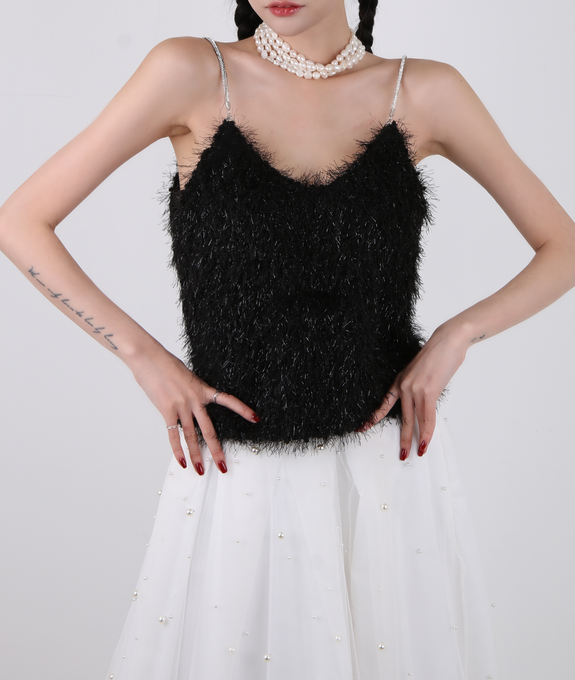 ストラップ付ファータッチキャミソール | 詳細画像6