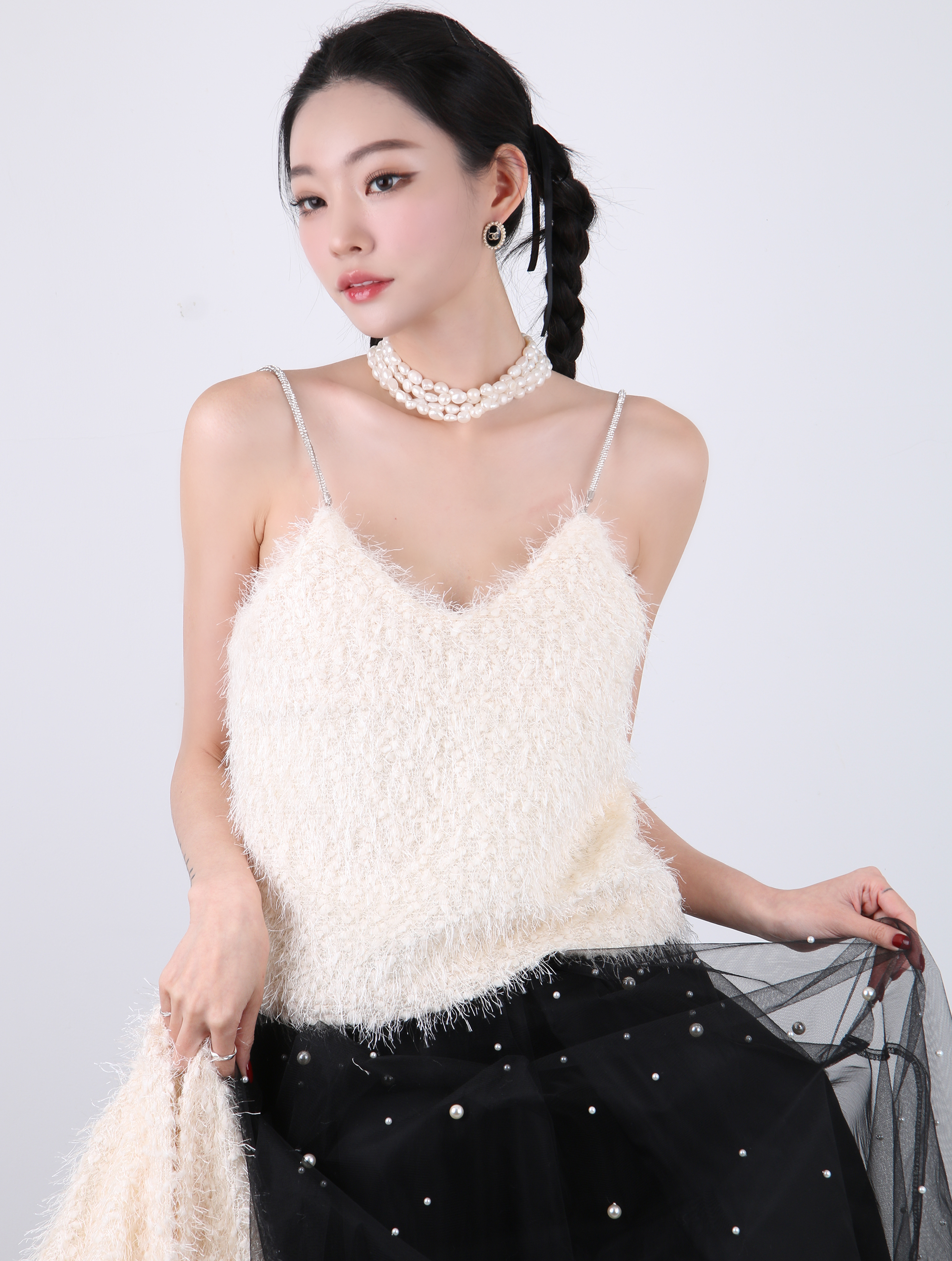 ストラップ付ファータッチキャミソール | 詳細画像12