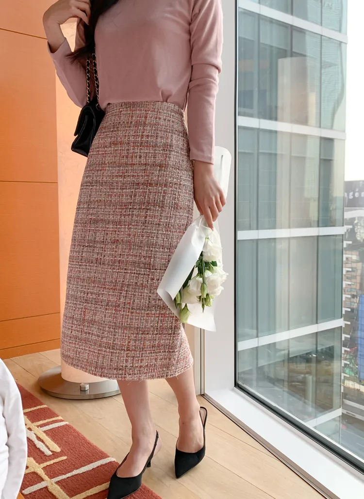 ミックスピンクツイードスカート | レディースファッション通販 - DHOLIC 