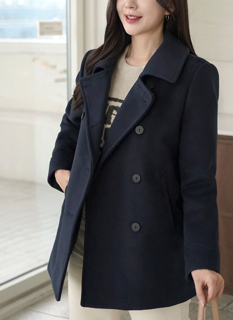 ダブルボタンハーフコート | レディースファッション通販 - DHOLIC