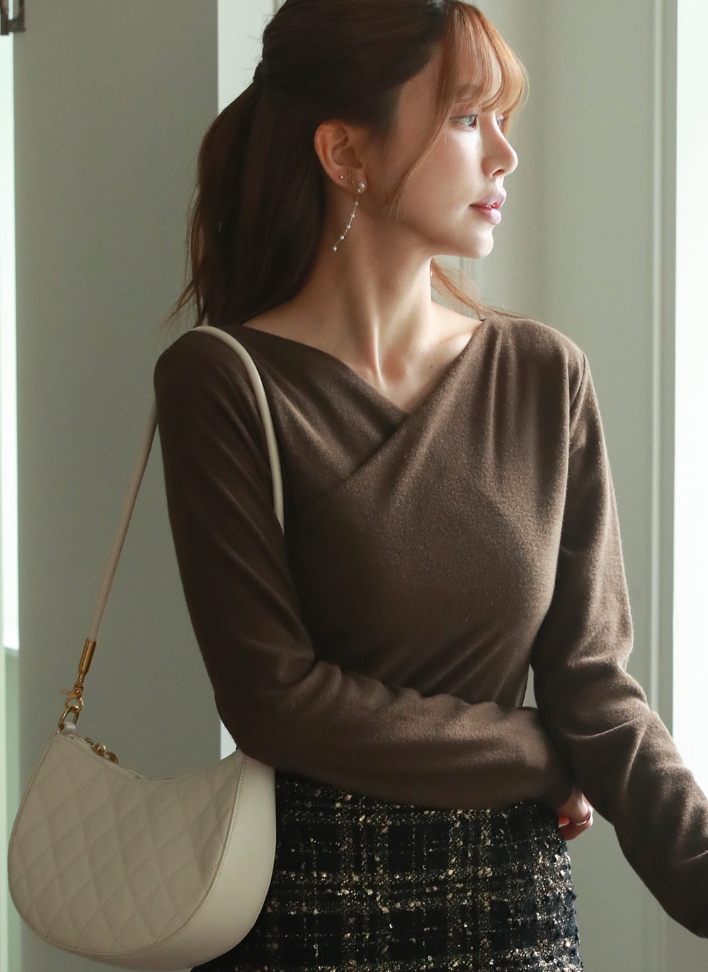 カシュクールスリムTシャツ | DHOLIC | 詳細画像3