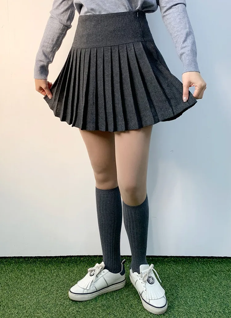 ヘリンボーンプリーツスカートパンツ | voer | 詳細画像1