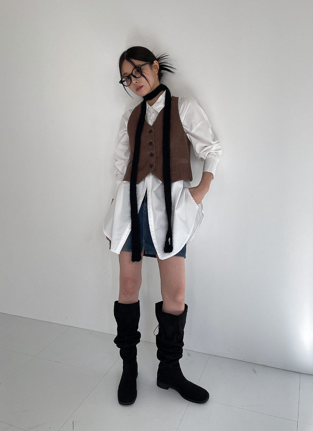 コーデュロイVネックボタンベスト | DHOLIC | 詳細画像9