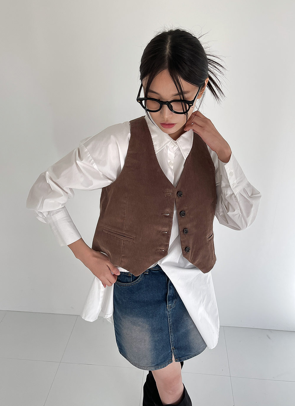 コーデュロイVネックボタンベスト | DHOLIC | 詳細画像11