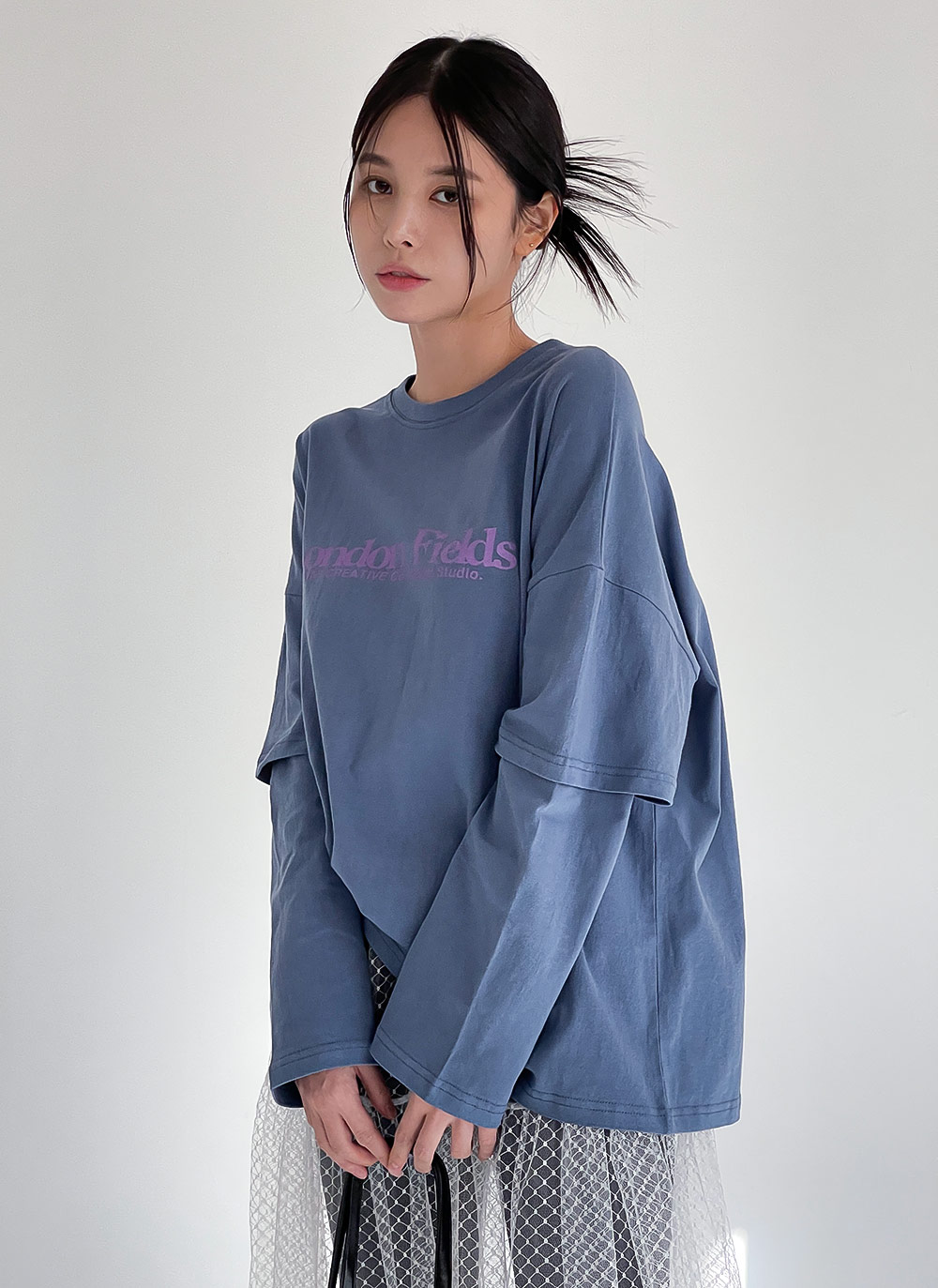 レイヤード風レタリングボクシーTシャツ | DHOLIC | 詳細画像4