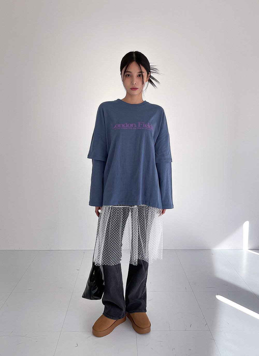レイヤード風レタリングボクシーTシャツ | DHOLIC | 詳細画像6