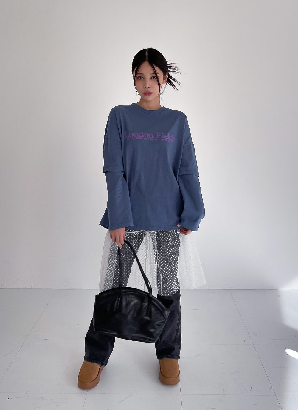 レイヤード風レタリングボクシーTシャツ | DHOLIC | 詳細画像13