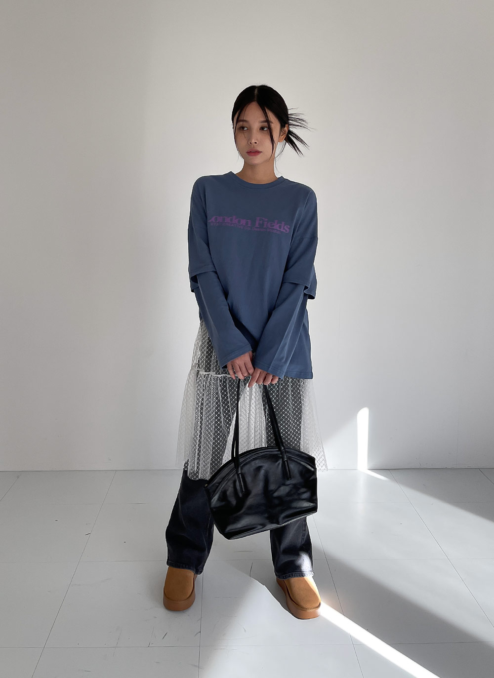 レイヤード風レタリングボクシーTシャツ | DHOLIC | 詳細画像14