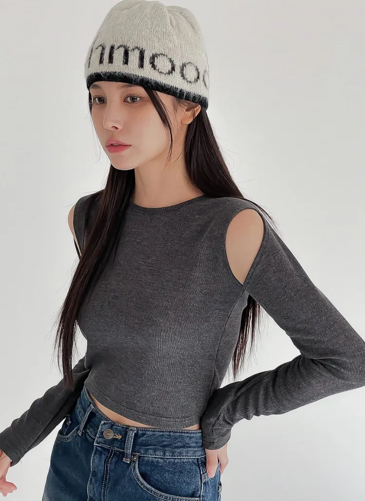 ショルダースリットスリムTシャツ | DHOLIC | 詳細画像1