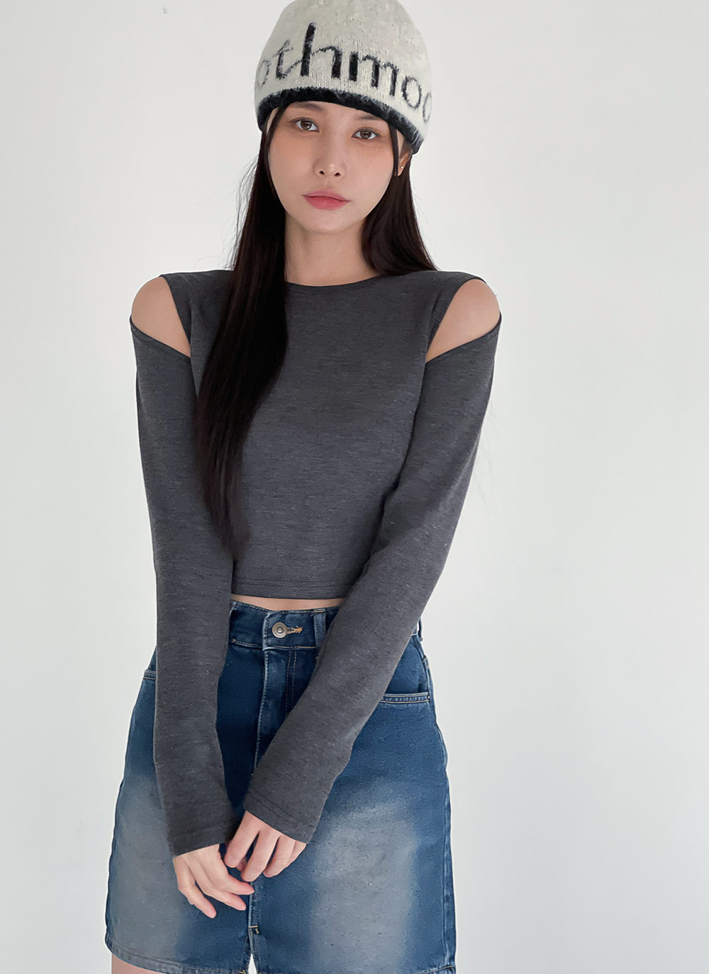 ショルダースリットスリムTシャツ | DHOLIC | 詳細画像4