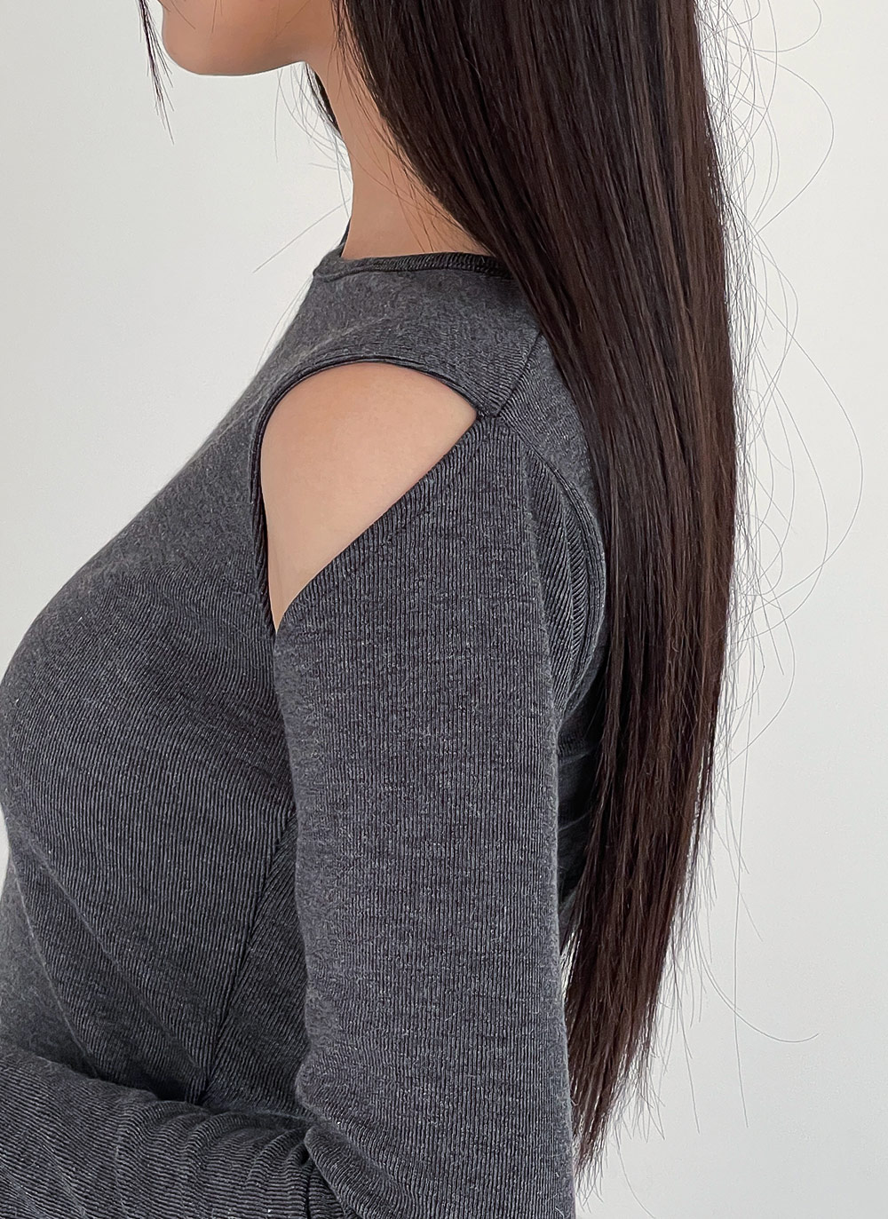 ショルダースリットスリムTシャツ | DHOLIC | 詳細画像5