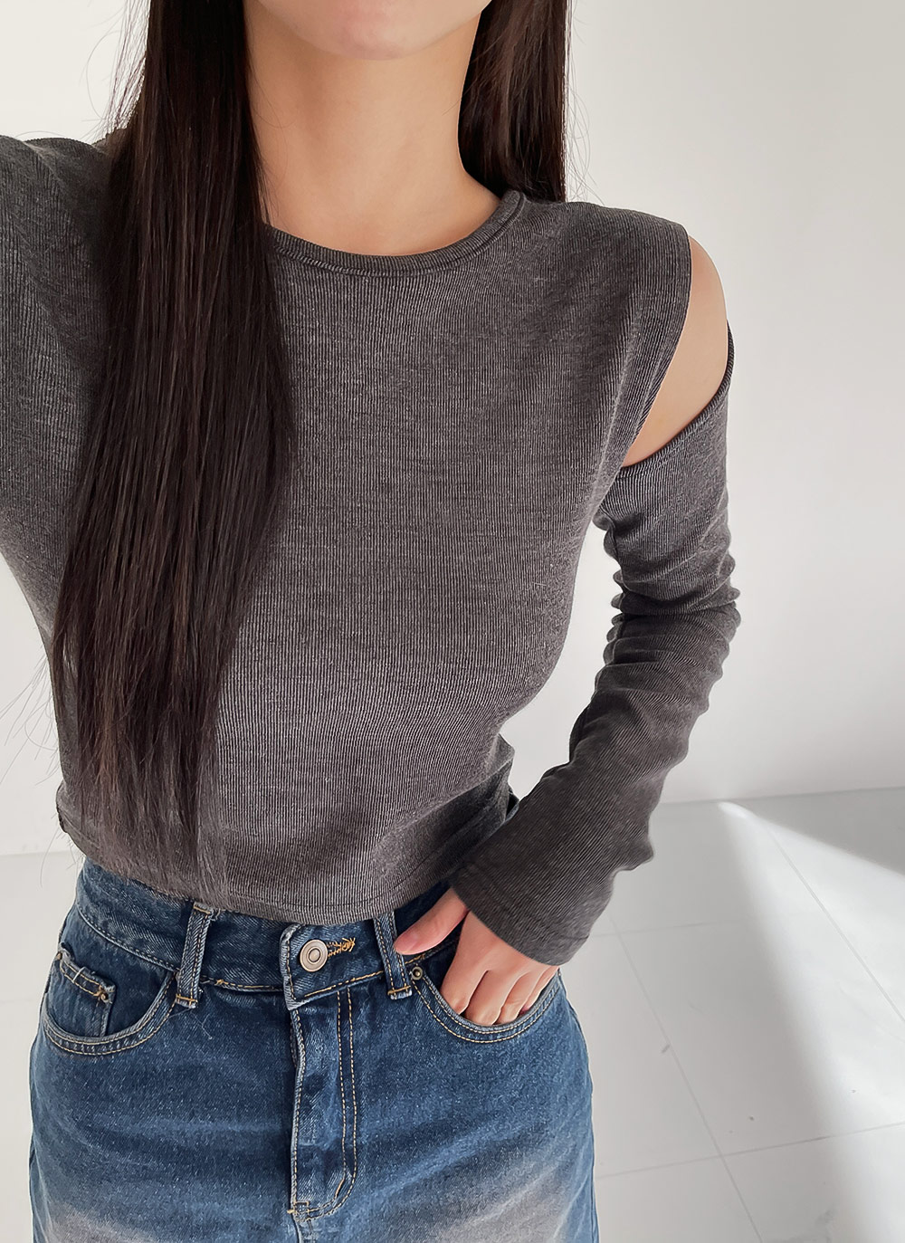 ショルダースリットスリムTシャツ | DHOLIC | 詳細画像11