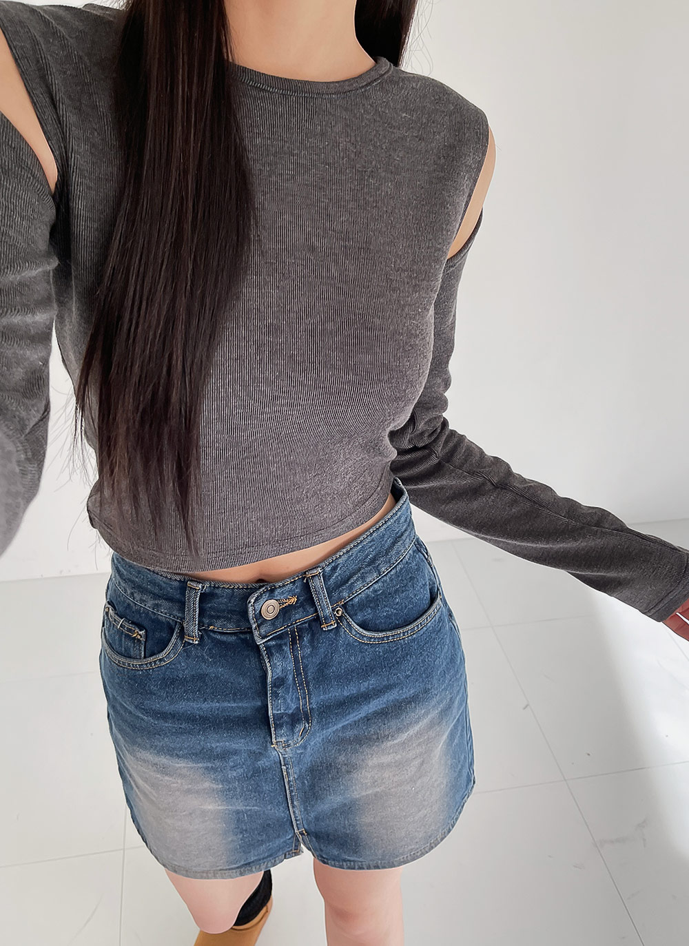 ショルダースリットスリムTシャツ | DHOLIC | 詳細画像12